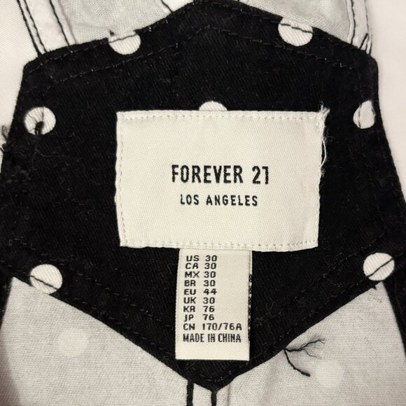 Forever 21 black and white polka dot overall shorts size US 30 - Picture 4 of 4